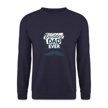 Daddest Dad Ever Geschenk Gift for Dad - Unisex Pullover - Navy - Vorne - Alina (178cm) & Michal (187cm)