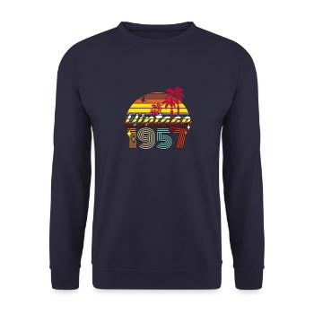 Millésime 1957 - Sweat-shirt Unisexe - marine - Devant - Alina (178cm) & Michal (187cm)