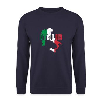 Italiens italienske flags nationale farver - Unisex sweater - marineblå - Foran - Alina (178cm) & Michal (187cm)