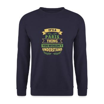 Französisch Franzose Paris Frankreich - Unisex Pullover - Navy - Vorne - Alina (178cm) & Michal (187cm)