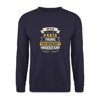 Französisch Franzose Paris Frankreich - Unisex Pullover - Navy - Vorne - Alina (178cm) & Michal (187cm)