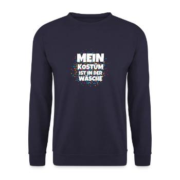 Mein Kostüm ist in der Wäscherei Carnival Party - Unisex Pullover - Navy - Vorne - Alina (178cm) & Michal (187cm)