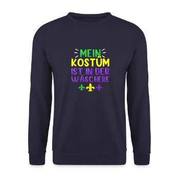 Mein Kostüm ist in der Wäscherei Carnival Party - Unisex Pullover - Navy - Vorne - Alina (178cm) & Michal (187cm)