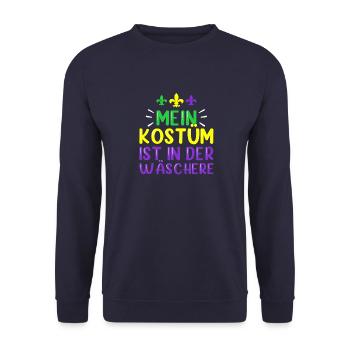 Mein Kostüm ist in der Wäscherei Carnival Party - Unisex Pullover - Navy - Vorne - Alina (178cm) & Michal (187cm)