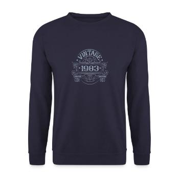 Jahrgang 1983 Geburtstag Jahrgang - Unisex Pullover - Navy - Vorne - Alina (178cm) & Michal (187cm)