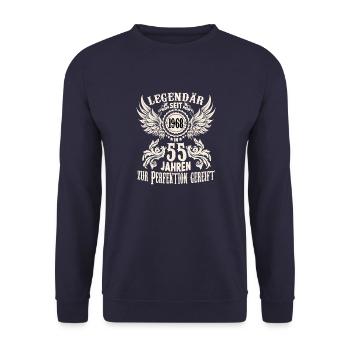 Legendär seit 1968 Geburtstag 55 jährige Legende - Unisex Pullover - Navy - Vorne - Alina (178cm) & Michal (187cm)