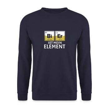 Bier ist mein Element Filmriss Biertrinker Bier - Unisex Pullover - Navy - Vorne - Alina (178cm) & Michal (187cm)