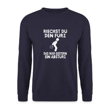 Riechst du den Furz Filmriss Biertrinker Bier - Unisex Pullover - Navy - Vorne - Alina (178cm) & Michal (187cm)