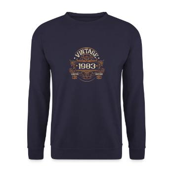 Vintage 1983 Birthday Vintage - Unisex Sweatshirt - navy - Front - Alina (178cm) & Michal (187cm)