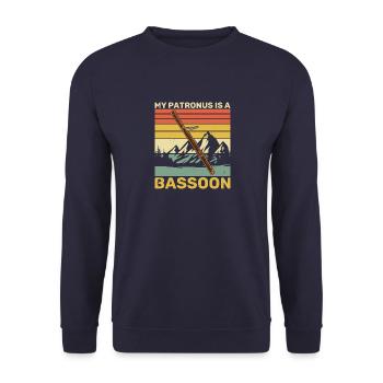 Musicien Basson Basson Instrument à vent Dicton - Sweat-shirt Unisexe - marine - Devant - Alina (178cm) & Michal (187cm)