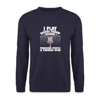Throwing Disc Golf Disc Gold Player Frisbee Sport - Unisex Sweatshirt - navy - Front - Alina (178cm) & Michal (187cm)