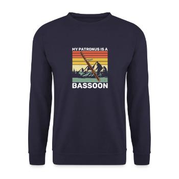 Musicien Basson Basson Instrument à vent Dicton - Sweat-shirt Unisexe - marine - Devant - Alina (178cm) & Michal (187cm)