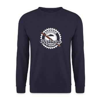 Musiker Orchester Blasinstrument Bassoon - Unisex Pullover - Navy - Vorne - Alina (178cm) & Michal (187cm)