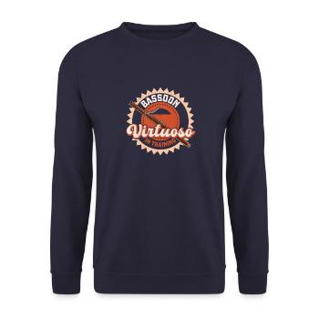 Musiker Orchester Blasinstrument Bassoon - Unisex Pullover - Navy - Vorne - Alina (178cm) & Michal (187cm)