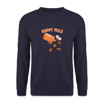 Happy Pills Capybara Lustiger Capibara Liebhaber Humor - Unisex Pullover - Navy - Vorne - Alina (178cm) & Michal (187cm)