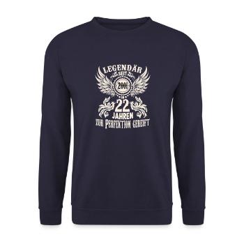 Birthday shirt for 22 years of legend special day - Unisex Sweatshirt - navy - Front - Alina (178cm) & Michal (187cm)