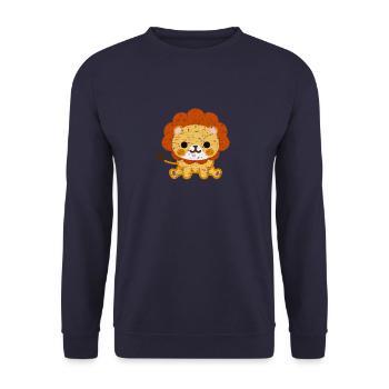 Cute Kawaii Lion Cute Lion Sign for - Unisex Sweatshirt - navy - Front - Alina (178cm) & Michal (187cm)