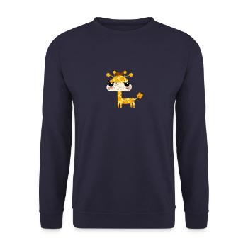 Mignonne girafe kawaii - Sweat-shirt Unisexe - marine - Devant - Alina (178cm) & Michal (187cm)