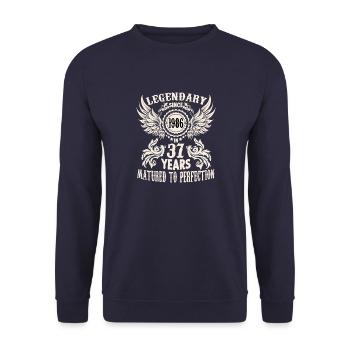 Vintage Birthday Shirt 37 Years Birthday retro - Unisex Sweatshirt - navy - Front - Alina (178cm) & Michal (187cm)