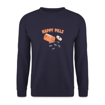Happy Pills Tokay Gecko Lustige Eidechse Liebhaber Humor - Unisex Pullover - Navy - Vorne - Alina (178cm) & Michal (187cm)