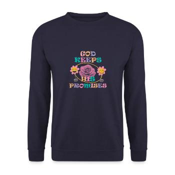 God Keeps His Promises 3 - Unisex Pullover - Navy - Vorne - Alina (178cm) & Michal (187cm)