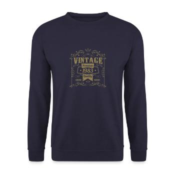 Vintage 1983 Geburtstag Sprüche - Unisex Pullover - Navy - Vorne - Alina (178cm) & Michal (187cm)