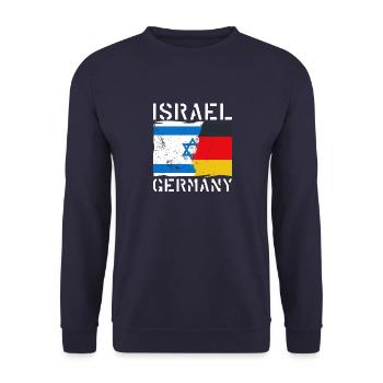 Israel Deutschland Herkunft National Flagge - Unisex Pullover - Navy - Vorne - Alina (178cm) & Michal (187cm)