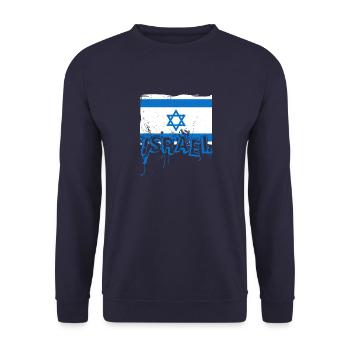 Israel Jerusalem national colors Judaism - Unisex Sweatshirt - navy - Front - Alina (178cm) & Michal (187cm)
