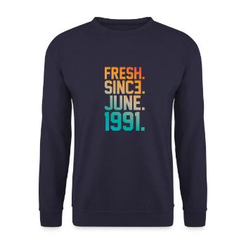 Juin 1991 Anniversaire - Sweat-shirt Unisexe - marine - Devant - Alina (178cm) & Michal (187cm)