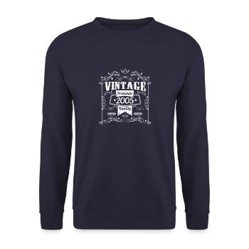 Millésime 2005 Anniversaire Vintage - Sweat-shirt Unisexe - marine - Devant - Alina (178cm) & Michal (187cm)