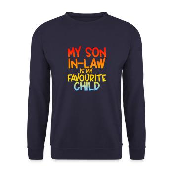 My Son In Law Is My Favourite Child - Unisex Sweatshirt - navy - Front - Alina (178cm) & Michal (187cm)