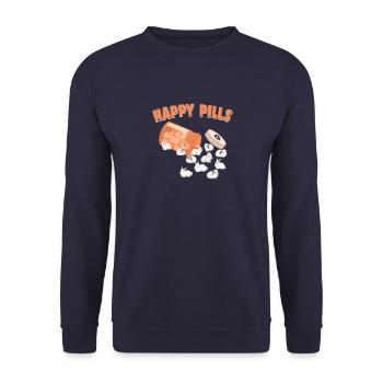 Happy Pills Lapin angora anglais drôle de lapin - Sweat-shirt Unisexe - marine - Devant - Alina (178cm) & Michal (187cm)