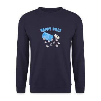 Pilules heureuses Lapin Race Drôle Nain Pays-Bas - Sweat-shirt Unisexe - marine - Devant - Alina (178cm) & Michal (187cm)