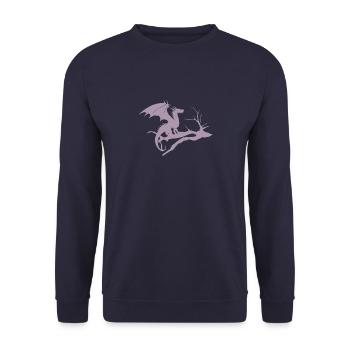 drache design silhouette toter baum - Unisex Pullover - Navy - Vorne - Alina (178cm) & Michal (187cm)