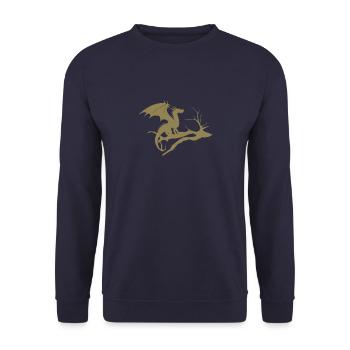 drache design silhouette toter baum - Unisex Pullover - Navy - Vorne - Alina (178cm) & Michal (187cm)
