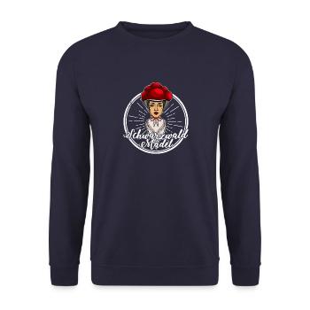 Schwarzwaldmädel Frauen Bollenhut Schwaben - Unisex Pullover - Navy - Vorne - Alina (178cm) & Michal (187cm)
