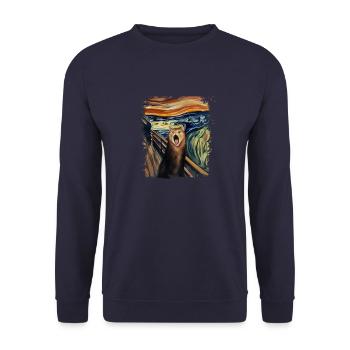 Le Chat Criant Edvard Expressionnisme Munch - Sweat-shirt Unisexe - marine - Devant - Alina (178cm) & Michal (187cm)