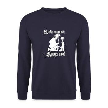 Waffen ändern sich Krieger nicht Soldaten Sparta - Unisex Pullover - Navy - Vorne - Alina (178cm) & Michal (187cm)
