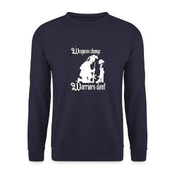 Waffen ändern sich Krieger nicht Soldaten Sparta - Unisex Pullover - Navy - Vorne - Alina (178cm) & Michal (187cm)