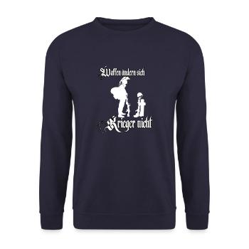Waffen ändern sich Krieger nicht Soldaten Sparta - Unisex Pullover - Navy - Vorne - Alina (178cm) & Michal (187cm)