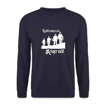 Waffen ändern sich Krieger nicht Soldaten Sparta - Unisex Pullover - Navy - Vorne - Alina (178cm) & Michal (187cm)