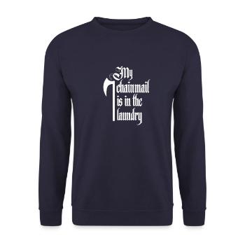 My chain mail is in the lingerie Buhurt Ritter - Unisex Sweatshirt - navy - Front - Alina (178cm) & Michal (187cm)