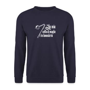 La cotte de mailles est dans la lingerie Hema Buhurt Knight - Sweat-shirt Unisexe - marine - Devant - Alina (178cm) & Michal (187cm)
