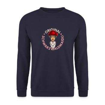 Schwäbisch Dialekt Bollenhut Schwarzwald - Unisex Pullover - Navy - Vorne - Alina (178cm) & Michal (187cm)
