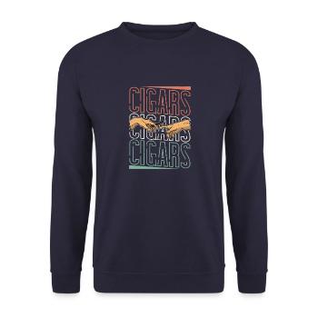 Cigares Papa Tabac Fumeur Tabagisme Dire - Sweat-shirt Unisexe - marine - Devant - Alina (178cm) & Michal (187cm)