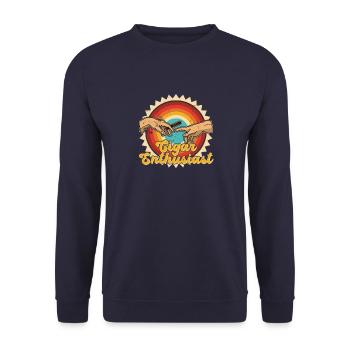 Smoking Smoking Cigar Cigar Tobacco Smoking - Unisex Sweatshirt - navy - Front - Alina (178cm) & Michal (187cm)