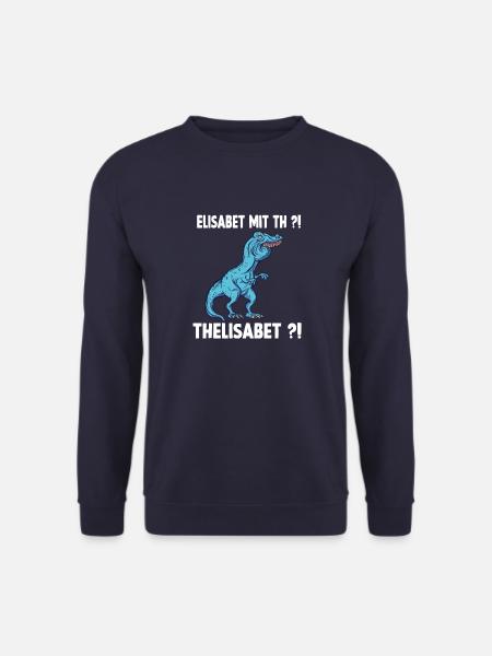 Elisabeth Namen Shirt lustiges Trex Meme Überbiss - Unisex Pullover - Navy