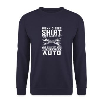 KFZ Mechaniker Meisterpürufung Geschenk Schrauber - Unisex Pullover - Navy - Vorne - Alina (178cm) & Michal (187cm)