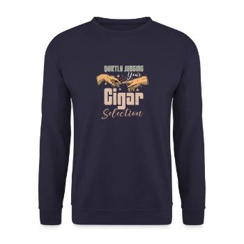 Smoker Tobacco Cigar Cigars Smoking Saying - Unisex Sweatshirt - navy - Front - Alina (178cm) & Michal (187cm)