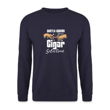 Smoker Tobacco Cigar Cigars Smoking Saying - Unisex Sweatshirt - navy - Front - Alina (178cm) & Michal (187cm)